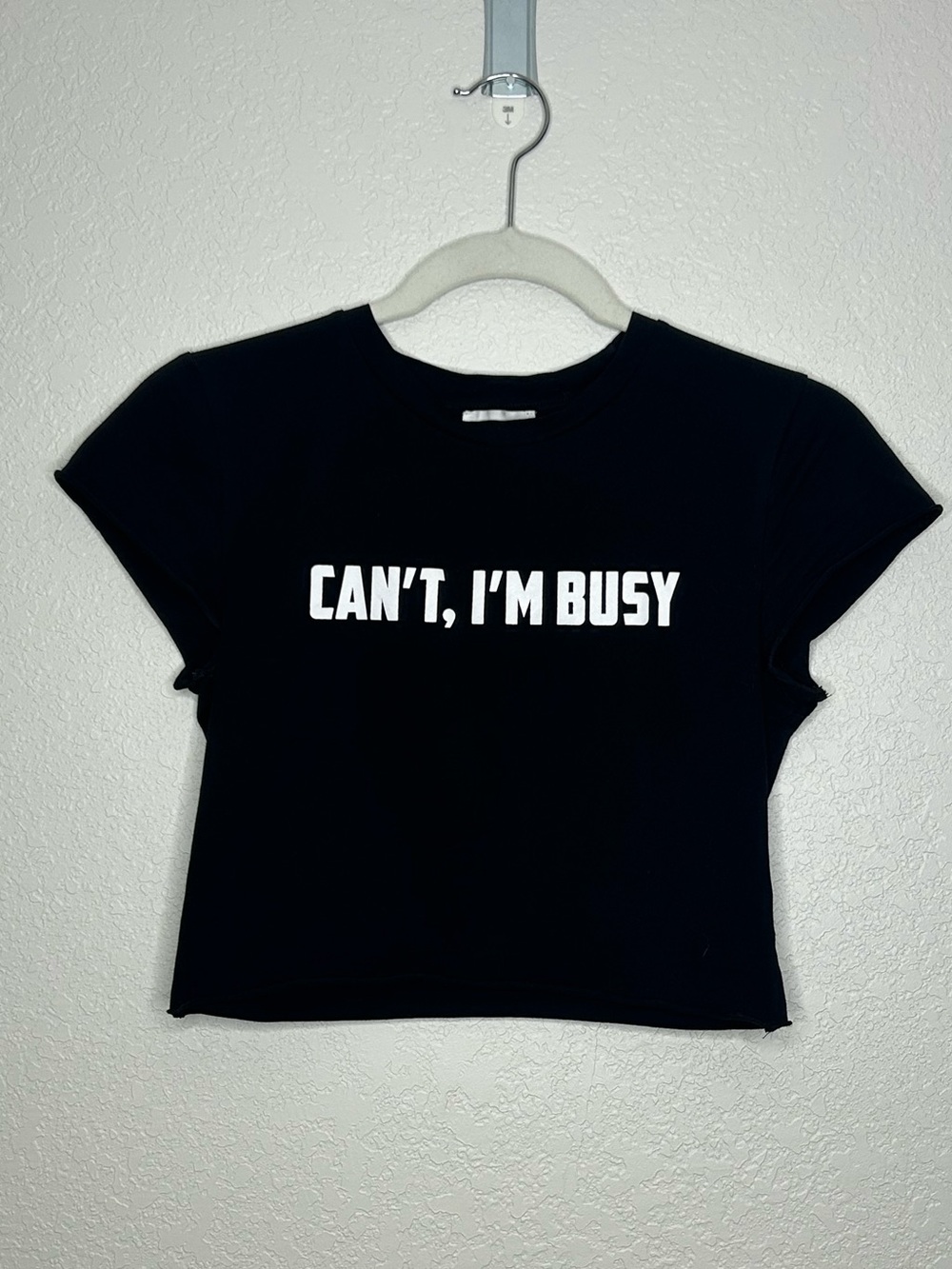 Revolve Superdown ‘Can't, I'm Busy' Black Baby Tee